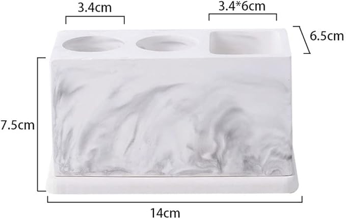 Toothbrush Rack Bathroom Countertop Toothbrush Holder Multi-Function Toothbrush Holder with Three Sinks for Toothpaste Storage Bathroom Toothbrush Holder(B)