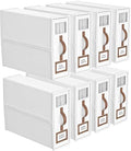 8 Pack Bed Sheets Organizers And Storage,Sheets Set Folder Keeper with Handle,Foldable Bedding Storage Box For Linen Closet,Duvet Cover(King Size-3.7 Gal,White)