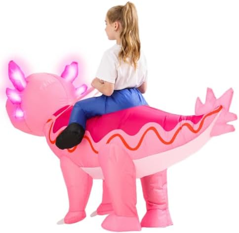 Kids Inflatable Axolotl Costume Halloween Outfits for Girls Boys