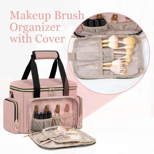 GDNasist Large Makeup Bag, Portable Travel Makeup Bag Organizer