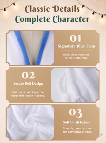 Apragaz Funny Halloween Costume for Men, Adult Christmas Costume Set with White Robe Men, Hat, Orange Tube and Belt, Halloween Christmas Holiday Party Costume Outfit for Men Women