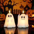 Wondise Spooky Ghost Halloween Flameless Candles with 6hrs Timer