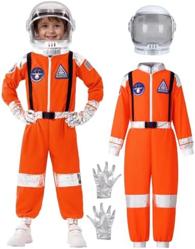 Spooktacular Creations Halloween Astronaut Costume for Kids, Unisex Astronaut Outfit, Toddler Pilot Jumpsuit for Themed Party