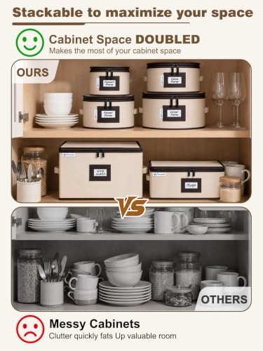 punemi China Storage Containers, 6-Piece Hard Shell Dinnerware Storage