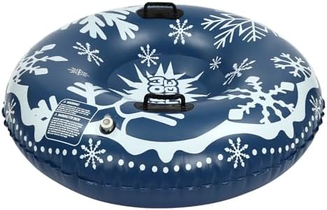 3 Pack Snow Tubes, 40 Inch PVC Ski Circle with Double Anti-Slip Handles Diameter Thickened Heavy Duty Hard Bottom Snow Sled for Family Activities Outdoor Fun