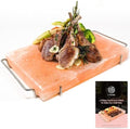 UMAID Himalayan Salt Block Cooking Plate 12x8x1.5 – Food Grade Pink Himalayan Salt Stone for Cooking, Grilling, Serving & Food Presentation – Includes Stainless Steel Tray & Recipe Booklet – Unique Gifts for Men & Women