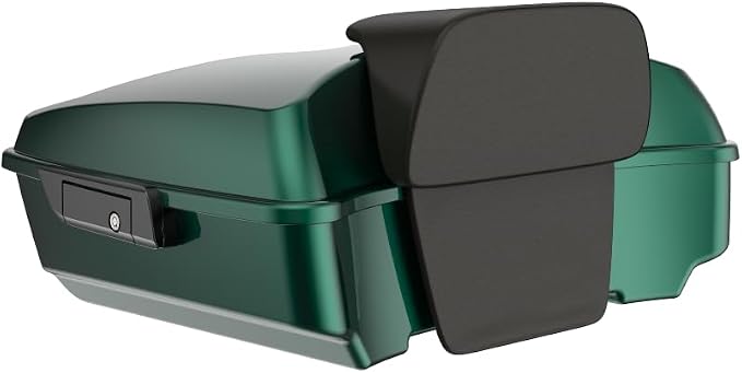 Advanblack Road Glide Tour Trunk Pack Alpine Green Chopped Tour Trunk Pack Backrest Pad for '97-'25 Harley Touring Road King Street Glide Electra Glide CVO models