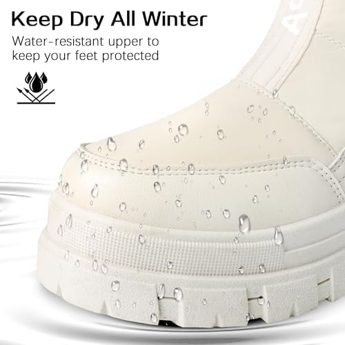 Women's Warm Insulated Fashion Winter Boots, Mid-Calf Waterproof Snow Boots