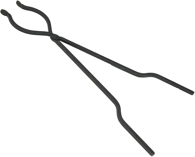 Campfire Tongs - Heavy Duty Forged Steel Fire Pit Tool - 30" | Long Forged Arms Keep Your Hands Safely Well Back From the Heat - Grips Logs and Coals in Pits, Bonfires, and Backyard Stoves