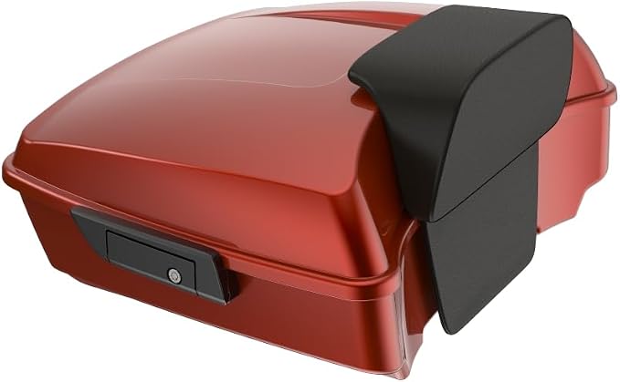 Advanblack Road Glide Tour Trunk Pack Red Rock Chopped Tour Trunk Pack Backrest Pad for '97-'25 Harley Touring Road King Street Glide Electra Glide CVO models