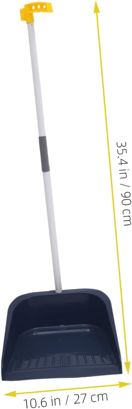Dog Pooper Scooper Broom and Dustpan Set for Home Heavy Duty Broom and Dustpan for Office for Deck Driveway Garage Yard Concrete Floor Blue Broom Dustpan