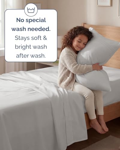 Twin Size 3 Piece Sheet Set - Breathable & Cooling Sheets - French Grey
