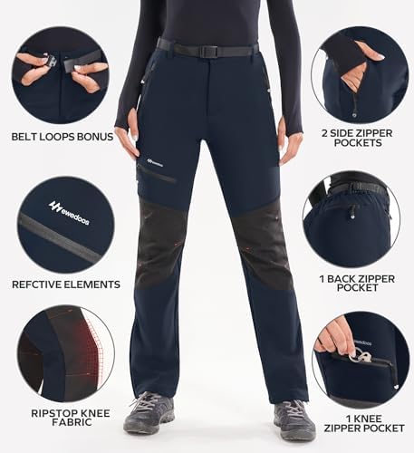 Snow Pants Womens Ski Pants Waterproof Insulated Softhell fleece lined