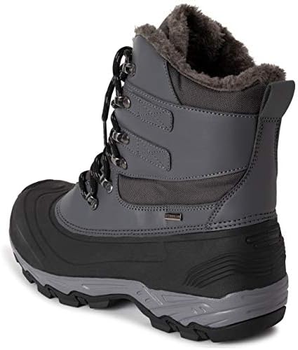 POLAR Mens Waterproof Outsole Deep Tread Fully Faux Fur Lined Winter Durable Snow Boots