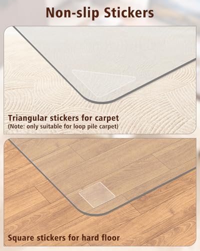 Soimeat Hard Frosted Office Chair Mat for High Pile Carpet & Hardwood Floor