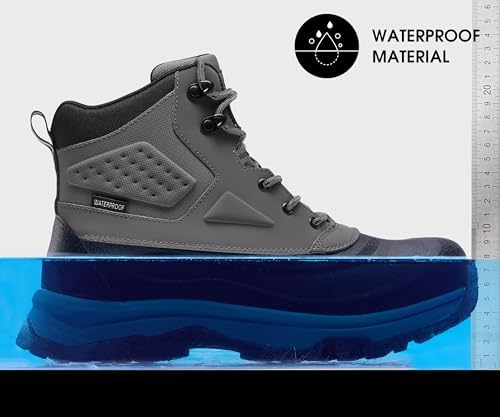 Coostar Mens Winter Boots Insulated Waterproof Snow Boot