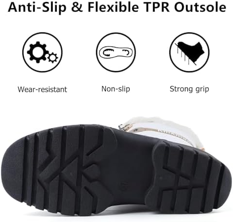 Knixmax Women's Waterproof Mid-Calf Winter Snow Boots US 6-11