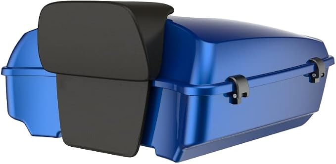 Advanblack Road Glide Tour Trunk Pack Bright Billiard Blue Chopped Tour Trunk Pack Backrest Pad for '97-'25 Harley Touring Road King Street Glide Electra Glide CVO models
