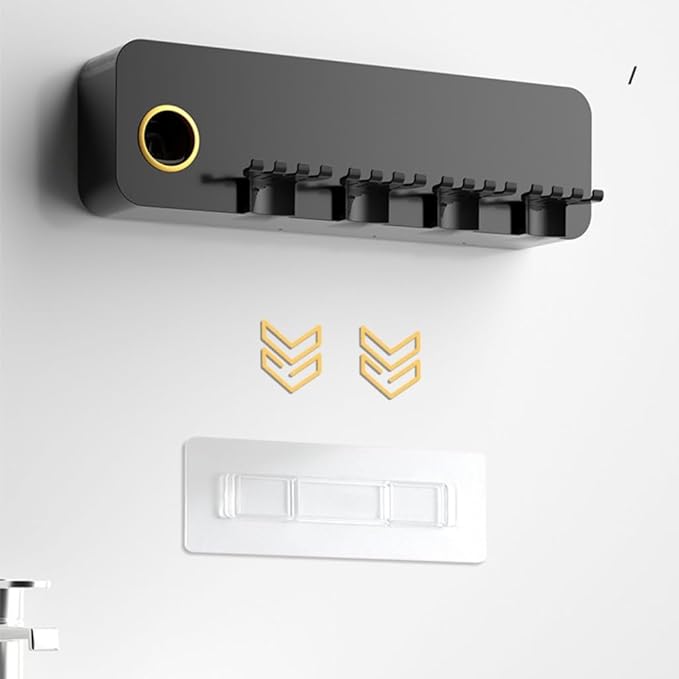 Toothbrush Rack Toothbrush Rack Bathroom Punch-Free Wall-Mounted Electric Brushing Cup Mouthwash Cup Bathroom Shelf Bathroom Toothbrush Holder