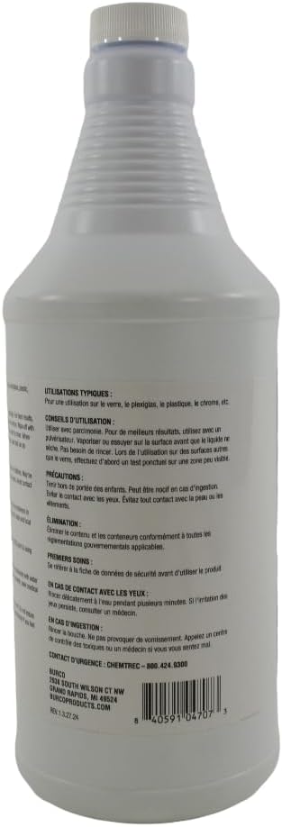 Burco Window Glo Glass Cleaner 32oz Spray Bottle