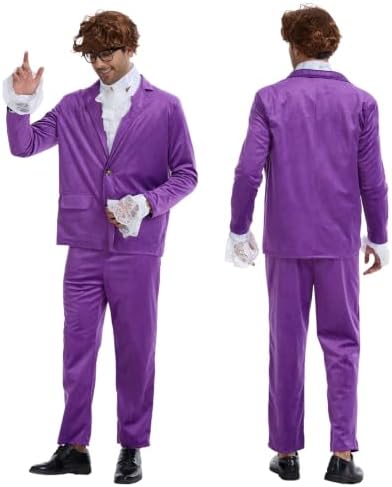 6 Pcs Mens 60's Swinger Spy Costume