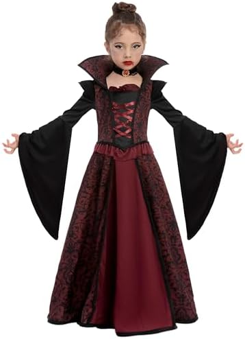 Spooktacular Creations Halloween Royal Vampire Costume Set for Girls Halloween Dress Up Party, Cosplay, Vampire-Themed Party