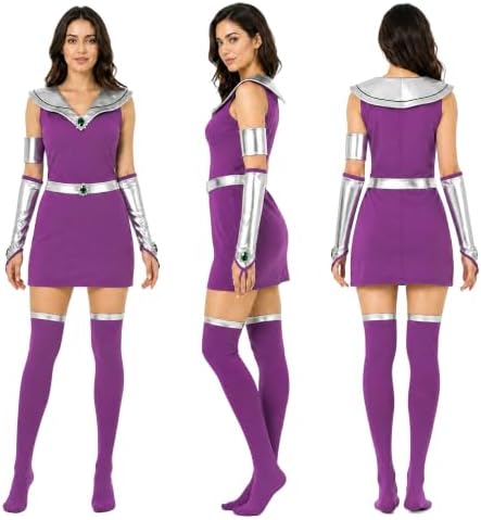 Women's Halloween Purple Hero Costume Set