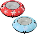 42" Heavy Duty Snow Tube 1/2 Pack with Premium Canvas Cover for Kids Ages 13+ Adults, Inflatable Snow Tube Sled with Thickened Bottom Tow Strap Repair Kit, Outdoor Winter for Sledding
