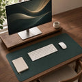 Leather Desk Pad Protector, 27.5" x 12", Dark Green Desk Mat