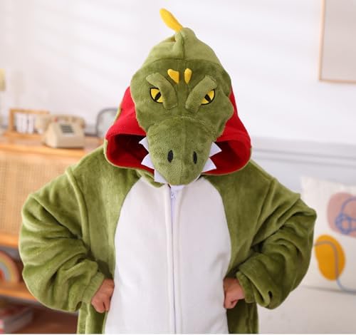 Animal Onesie Pajamas for Kids, Soft Flannel Halloween Cosplay Costume for Boys Girls