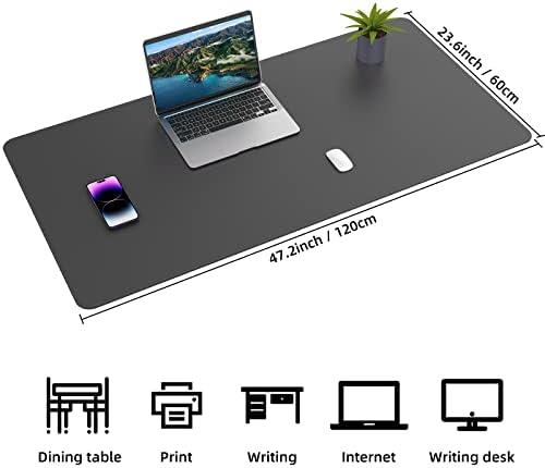 AFIING Large Desk Mat, 47" x 23.6", Black