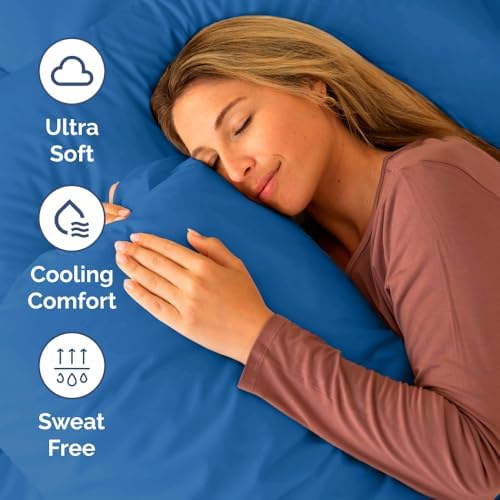 Short Queen Size 4 Piece Bed Sheet Set - RV Short Queen Sheets - Royal Blue