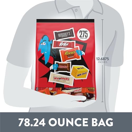 Hershey Miniatures Assorted Flavored, Halloween Candy Bulk Bag, 78.24 oz, 275 Pieces (Pack of 2)