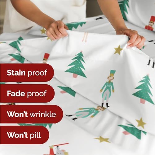 Christmas Sheet Set, Nutcracker Ballet, Holiday Xmas Bedding Set - Twin XL