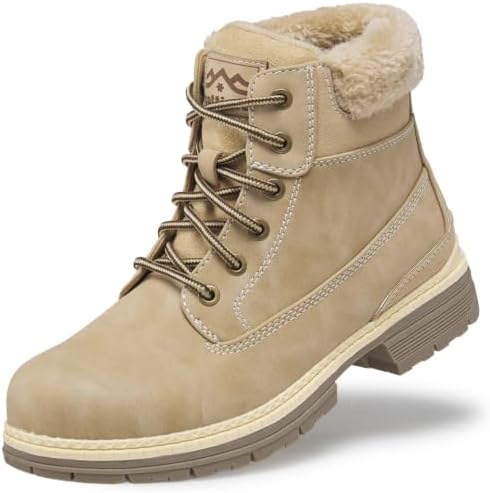 COTTIMO Womens Snow Hiking Winter Boots Casual Fur Lined Fashion Boots
