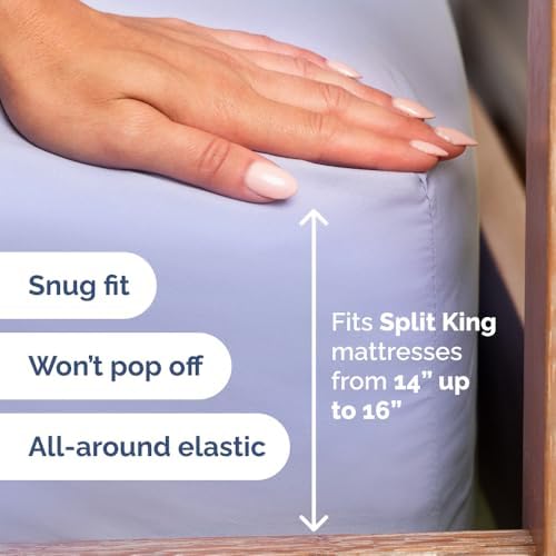 Flex Top Split Head King 4 Piece Sheet Set - Soft & Breathable - Lavender