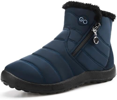 HARENCE Snow Boots for Women Winter Boot with Comfortable Warm Fur Lined Ankle Booties Outdoor Slip On Waterproof Short Boots
