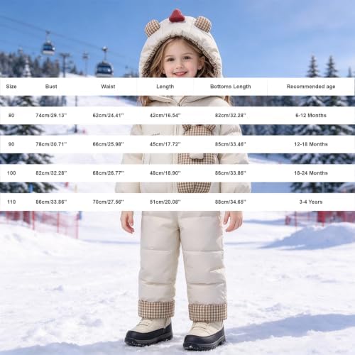 Girls Boys Bib Snow Pants and Ski Jacket Water-Resistant Insulated Snowsuit