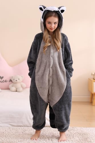 One Piece Pajamas Animal Kids Onesie, Animal Pajamas Halloween Cosplay Costume for Girls Boys