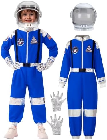 Spooktacular Creations Halloween Astronaut Costume for Kids, Unisex Astronaut Outfit, Toddler Pilot Jumpsuit for Themed Party