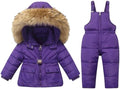Boys Girls Insulated 2-Piece Snowsuit Set Snow Bib Pants & Warm Winter Coat