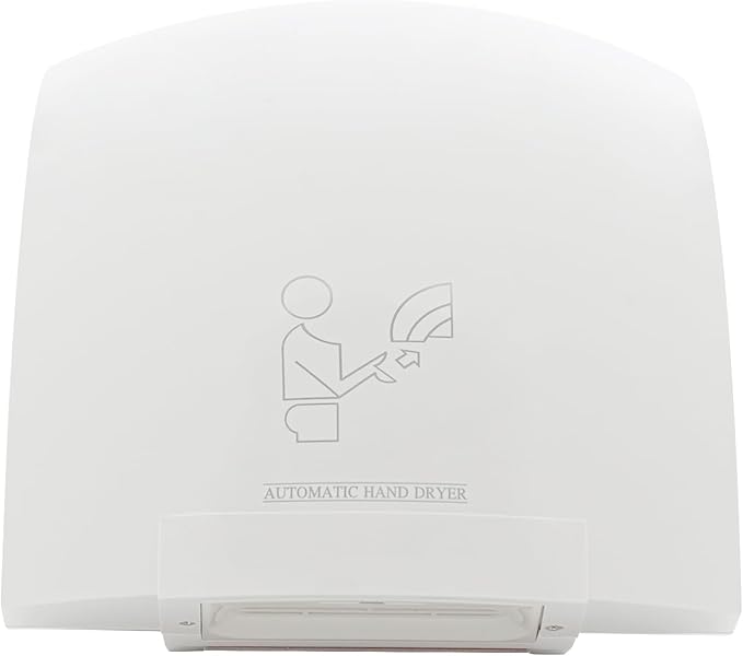 Commercial Hand Dryer White 1200W High Speed Wall Mount Automatic Electric Hand Dryer Commercial Compact Air Hand Dryer with Plug and Adjustable Temperature for Bathrooms Commercial and Household