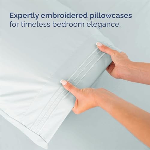 King Size 4 Piece Sheet Set - Comfy Breathable & Cooling Sheets - Ice Blue