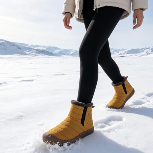 Eagsouni Womens Mens Snow Boots Winter Slip On Shoes