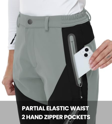 YSENTO Women's Hiking Pants Fleece Lined Winter Waterproof Insulated Snow Ski Work