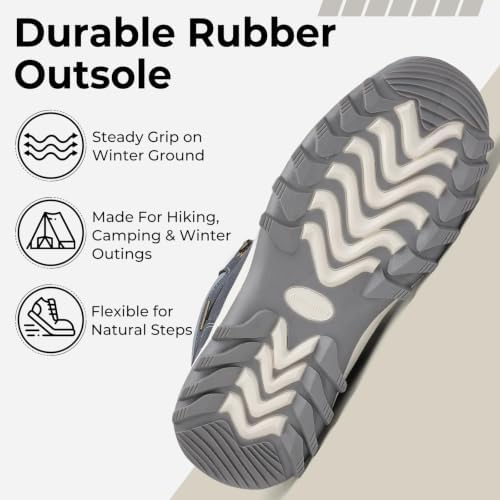 Mishansha Men's Waterproof Snow Boots, Insulated Winter Hiking Boots
