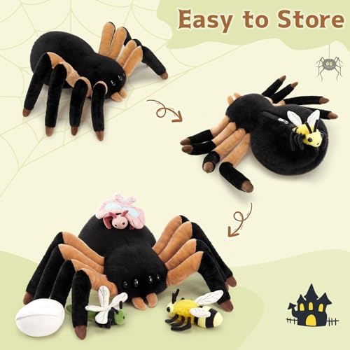 MorisMos Giant Spider Stuffed Animal, 16inch Large Spider Plush