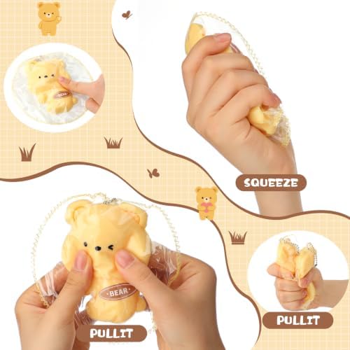 Meooeck 12 Pcs Bear Fidgets Balls for Adults Cute Bear Party Favors