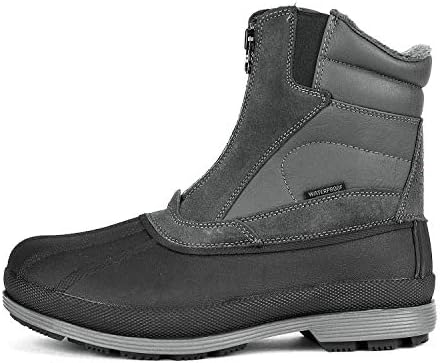 NORTIV 8 Men's Zip Winter Snow Boots Slip on