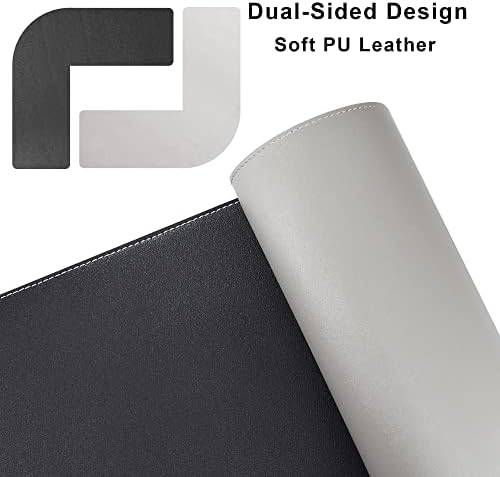 Chihein L-Shaped Desk Pad (45.3”+ 57.1”) x 15.7” Black/Gray